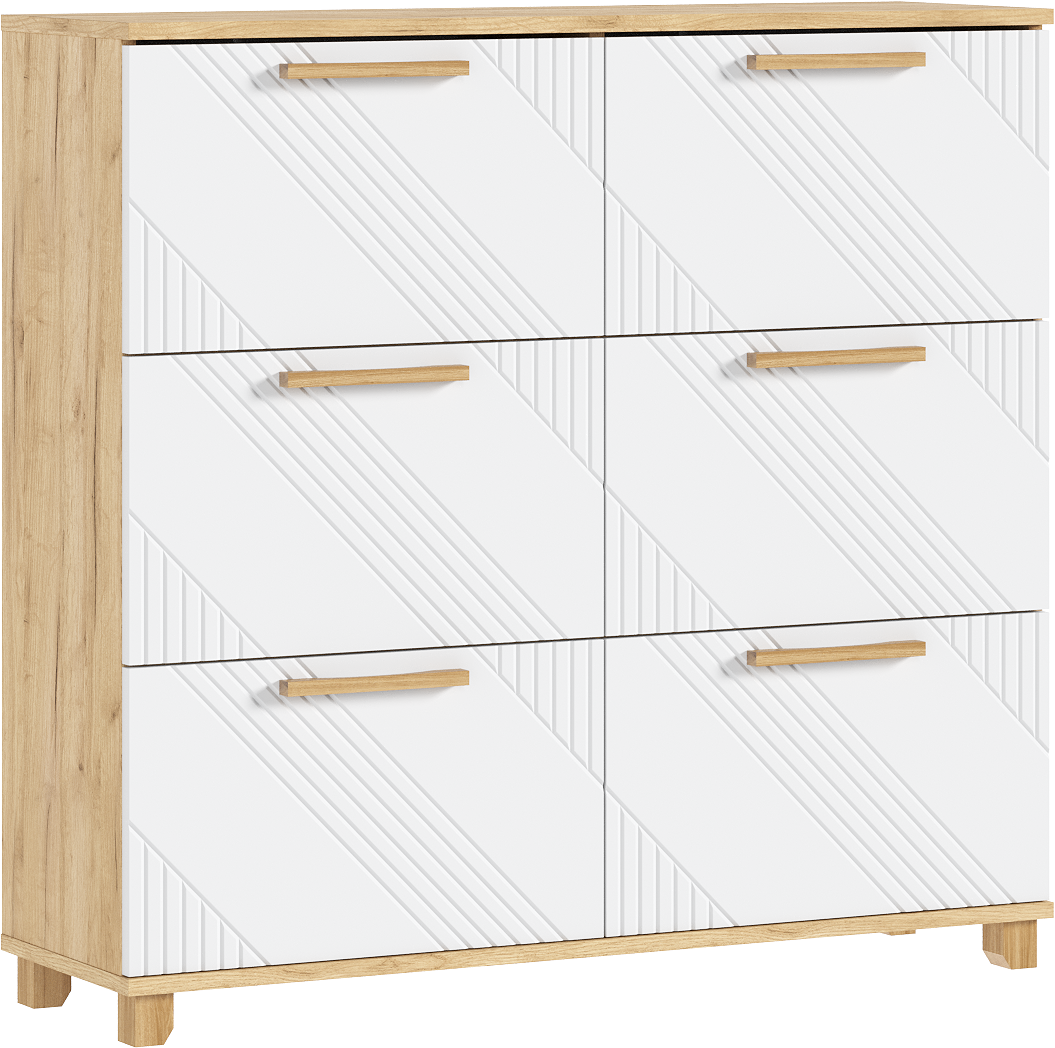 Обувница ИРИС (Дуб Крафт золотой/ Браш Вайт) МиФ