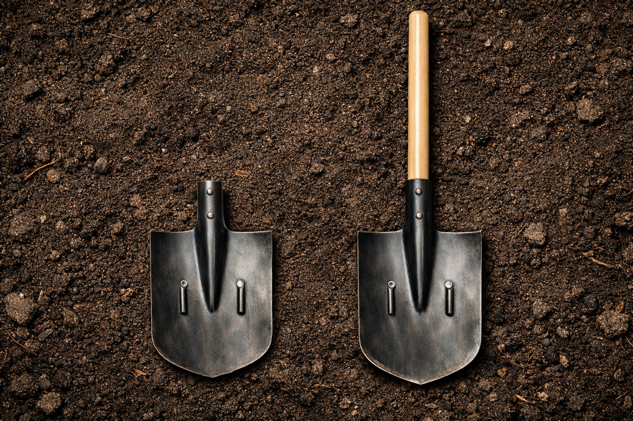 Лопата совковая ЛСП с рёбрами жёсткости из рельсовой стали