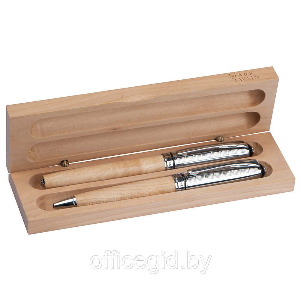 Набор "Mark Twain 1253213": ручка шариковая автоматическая + роллер