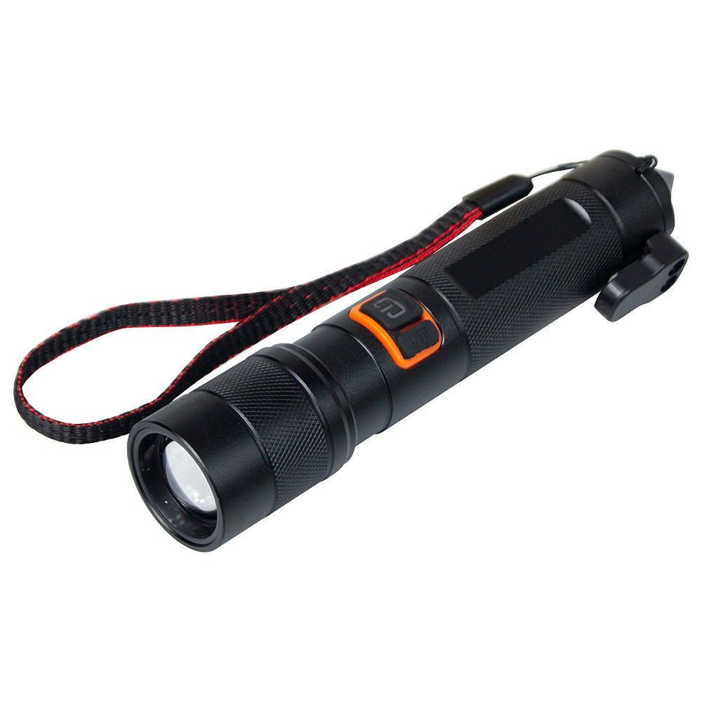 Оптом Фонарь Tools Jacob, алюминиевый, аккумуляторный, с зарядкой type-c, с молотком