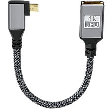 Кабель угловой левый Digitalfoto Micro HDMI - HDMI Extension 20см