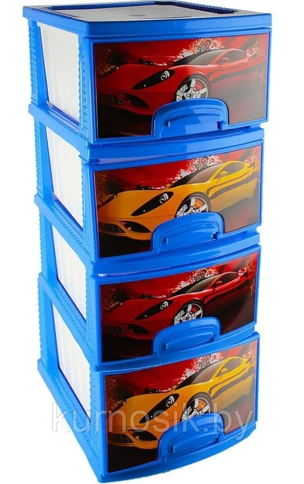 Комод Декор Тачки Синий РП-421