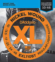 D`Addario EXL110BT Nickel Wound Комплект струн для электрогитары, Regular Light, 10-46