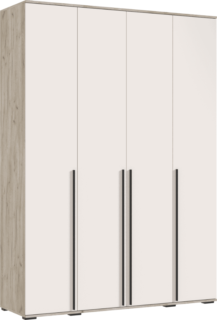 Шкаф 4-х створчатый НОРД 1600 (Дуб Крафт серый/ Кашемир) МиФ