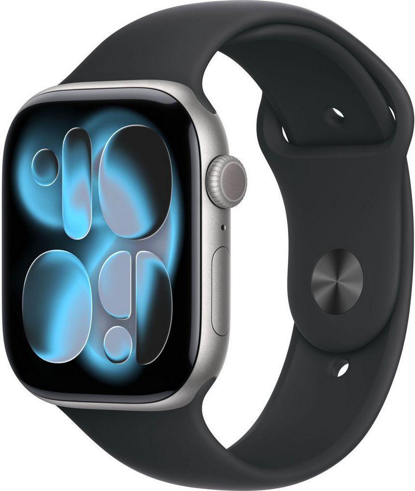 Умные часы Apple Watch Series 11 46 мм (алюминиевый корпус, космический серый/черный, спортивный сил, фото 1
