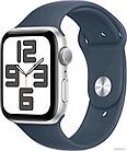Умные часы Apple Watch SE 2 44 мм (алюминиевый корпус, серебристый/грозовой синий, спортивный силико