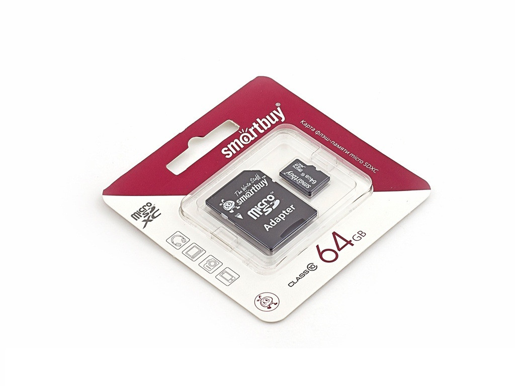 Карта памяти MicroSDXC 64GB SmartBuy (Class 10) - фото 2 - id-p36232118