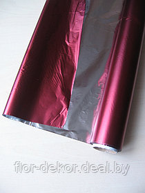 Полисилк  бордовый/серебро метал.,Италия , 100см*50м.