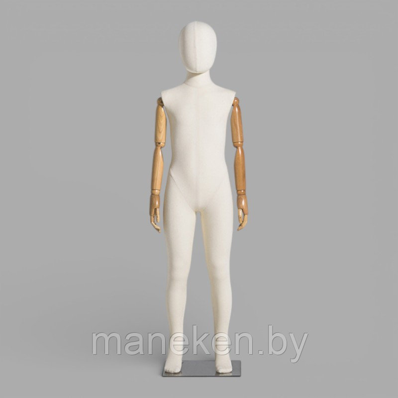 Манекен детский тканевый c деревянными руками /LIGHT F-04\145
