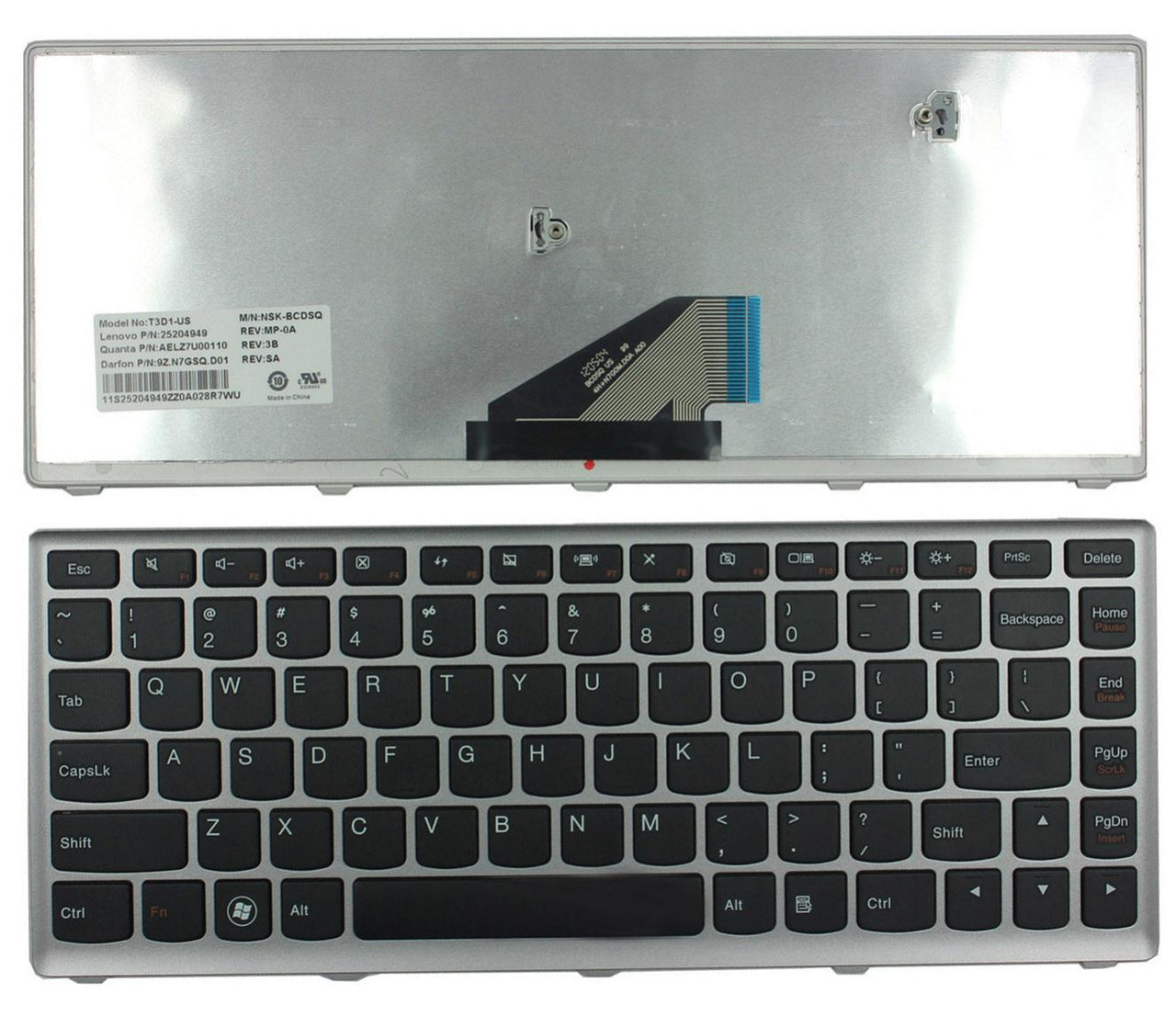 Клавиатура ноутбука LENOVO Ultrabook 13.3" серая рамка