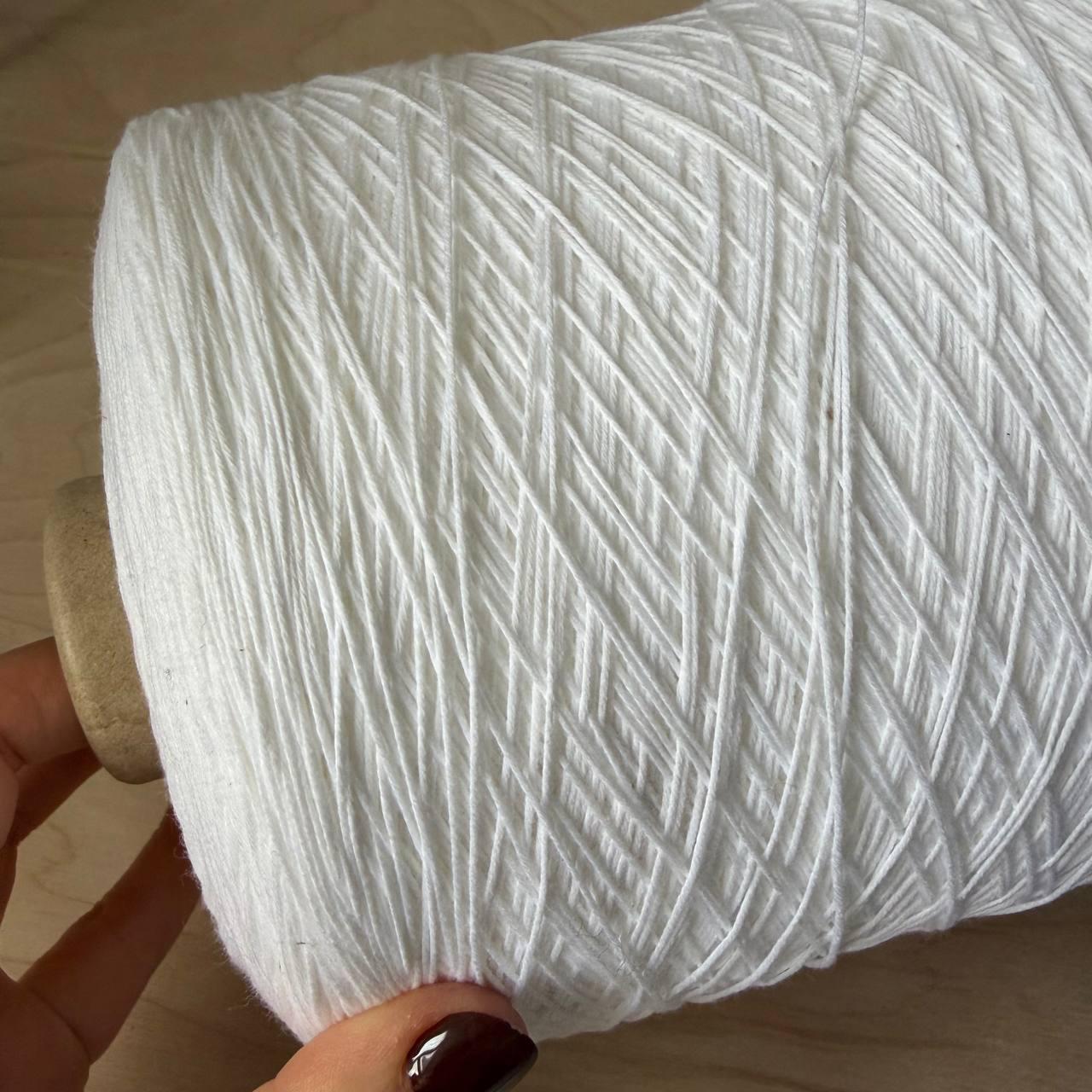 Пряжа Lineapiu Andy 64% хлопок 36% полиамид 750м/100г белоснежный 201