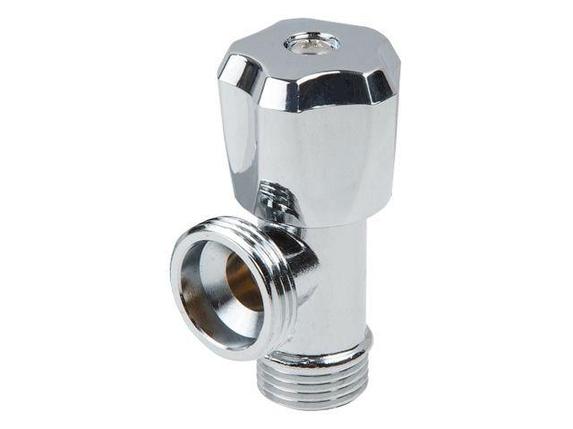 Кран вентильный 1/2" нар. х 3/4" нар. для стир. машины ХРОМ., AV Engineering, фото 2