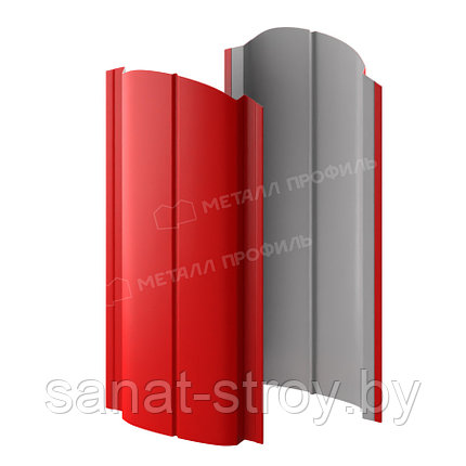 Штакетник металлический МП ELLIPSE-O 19х126  (ПЭ-01-3020-0.45)  RAL 3020 Красный насыщенный, фото 2