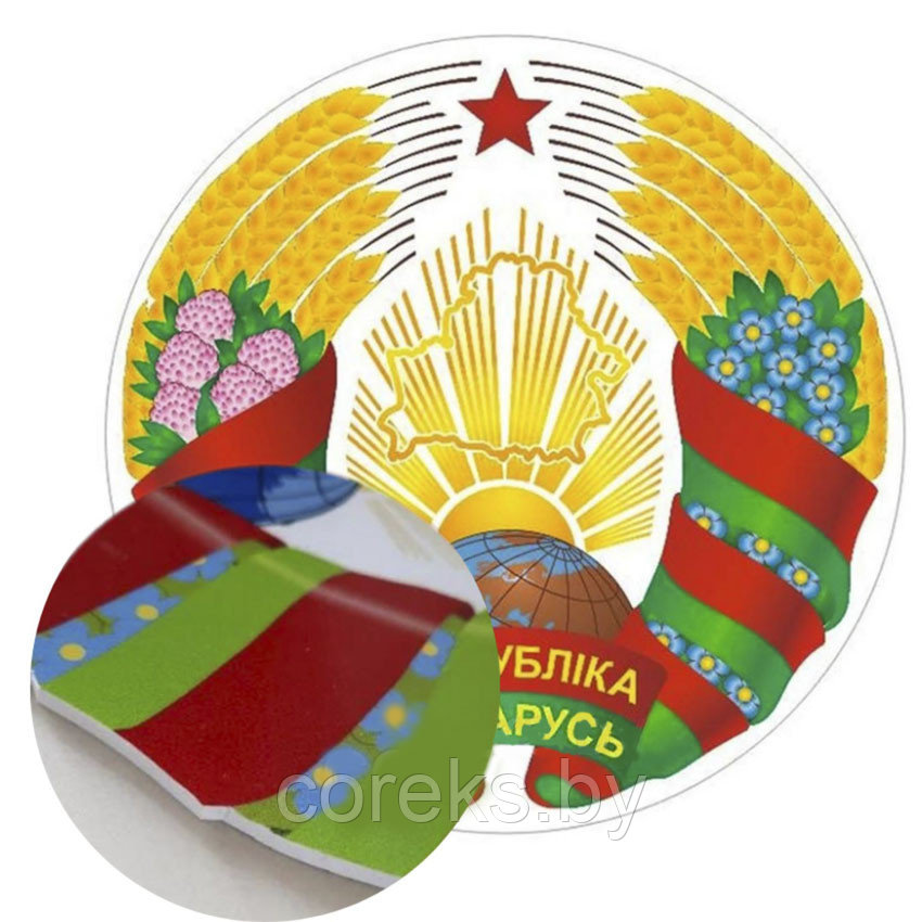 Герб Республики Беларусь на ПВХ плоский (размер 30 см)