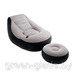 Кресло надувное с пуфиком Intex 68564, размер 102x127x76 см