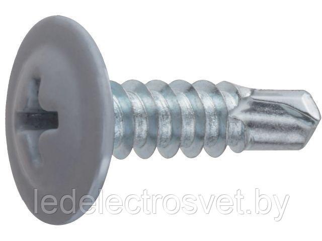 Саморез 4.2х19 мм с прессшайбой, цинк, со сверлом, RAL 7004 (1000 шт в карт. уп.) STARFIX