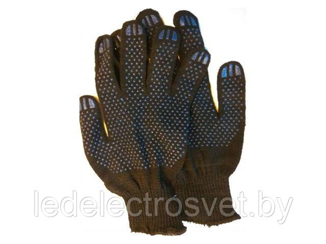 Перчатки х/б с ПВХ "Точка", 10класс, черные (мин. риски)