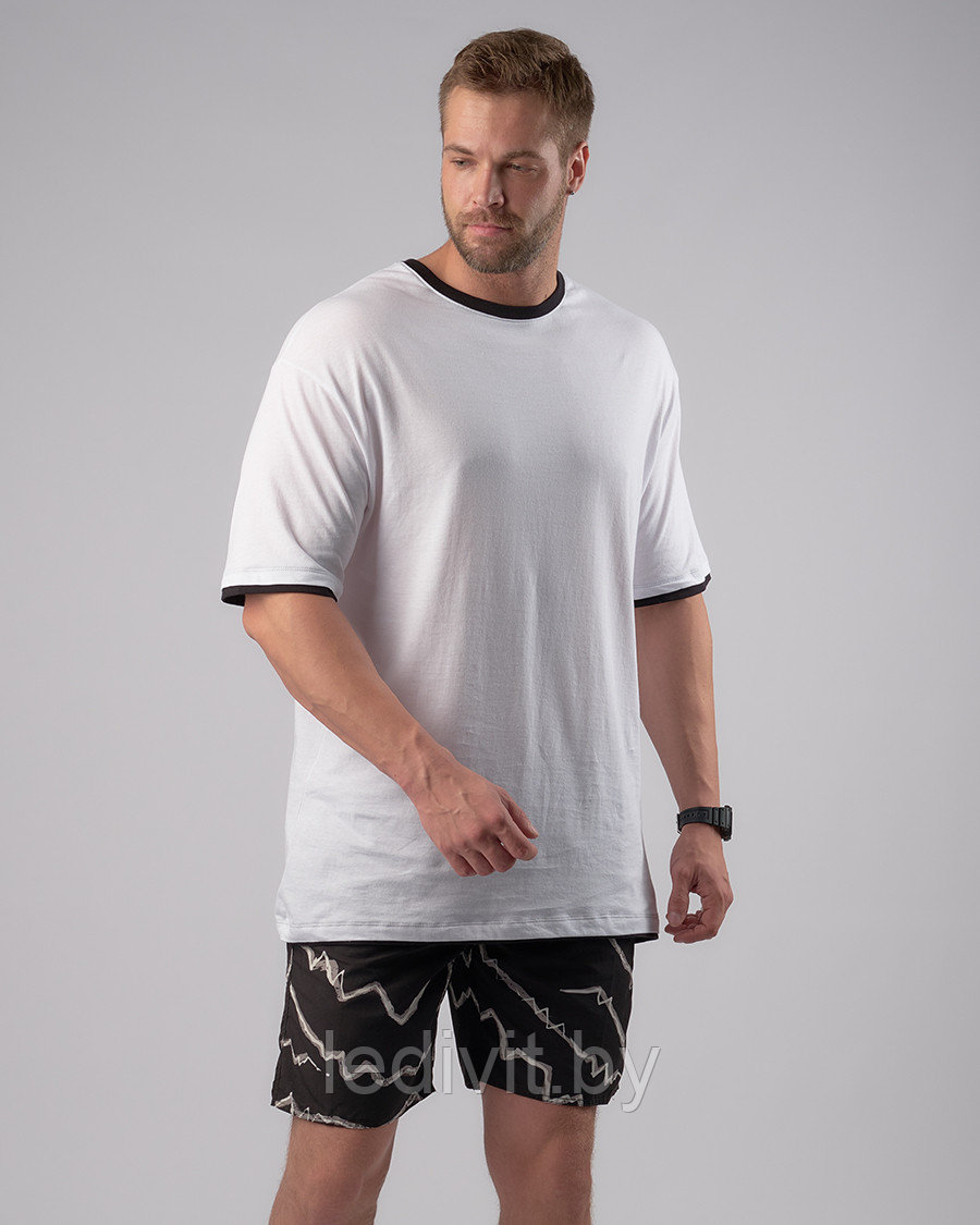 5402 D Шорты прогулочные мужские (44-54) (4XL, черный-серый)