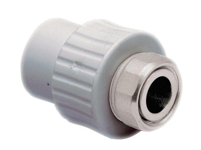 Муфта ПП с накидной гайкой 20х3/4" бел. РТП