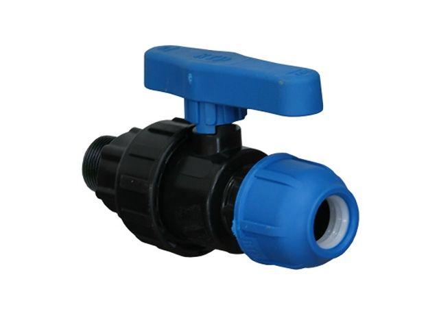 Кран шар. 20 х 1/2" нар. (для ПЭ труб), РТП