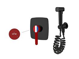 Смеситель для биде (Lt) D35, серия Rose черный + красный, a-five