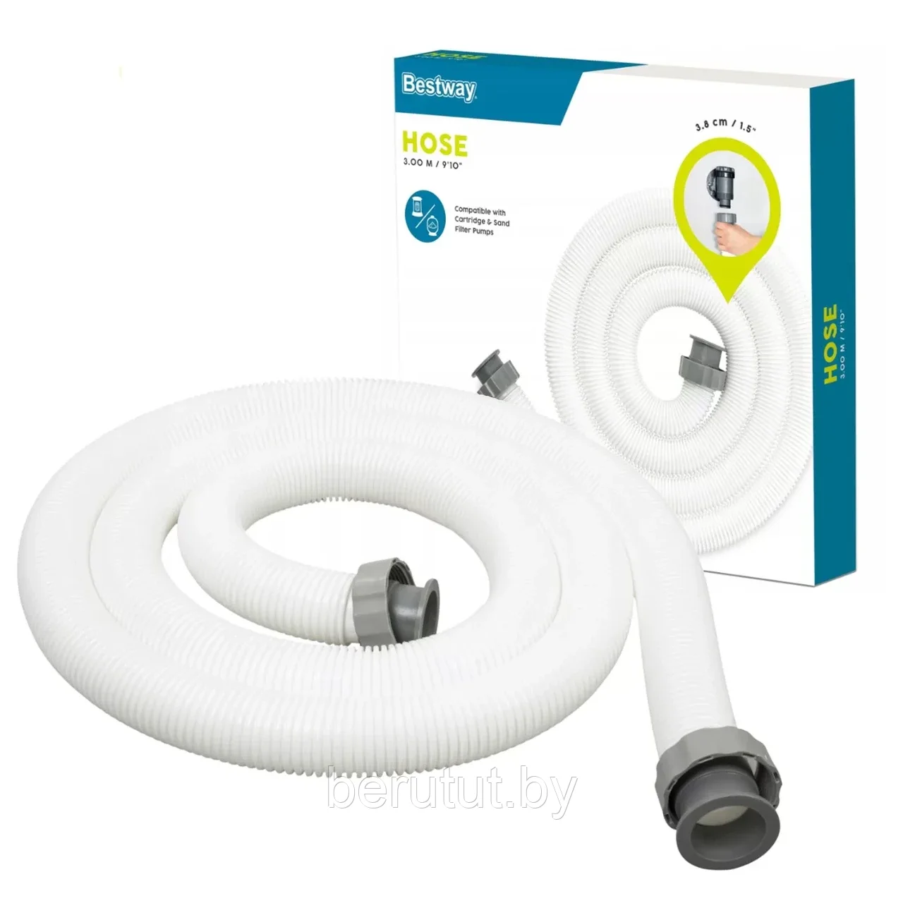 Шланг для бассейна Bestway гофрированный с гайками 300см