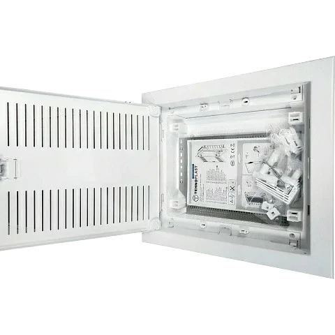 U12ES IT PL, Щит встраиваемый мультимедийный, 1 ряд, металл. дверца со слотами для охлаждения, IP30