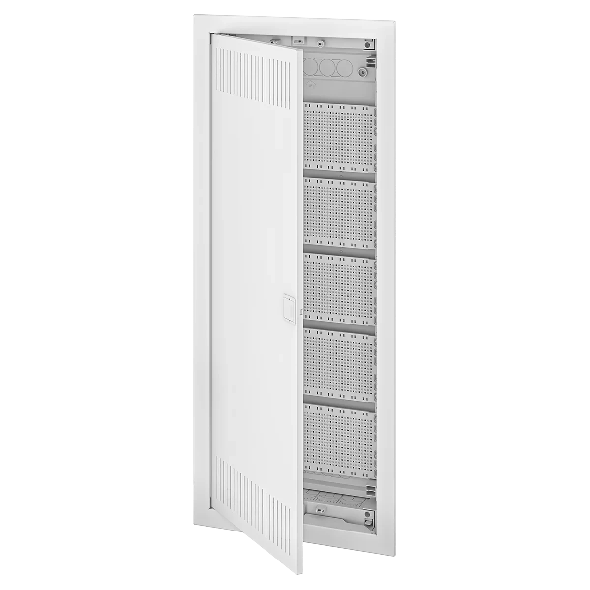 U60EP IT PL, Щит встраиваемый мультимедийный, 5 рядов, металл. дверца со слотами для охлаждения,IP30