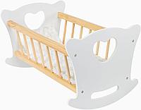 Деревянная кровать для кукол с комплектом белья Kinderplay GS2105