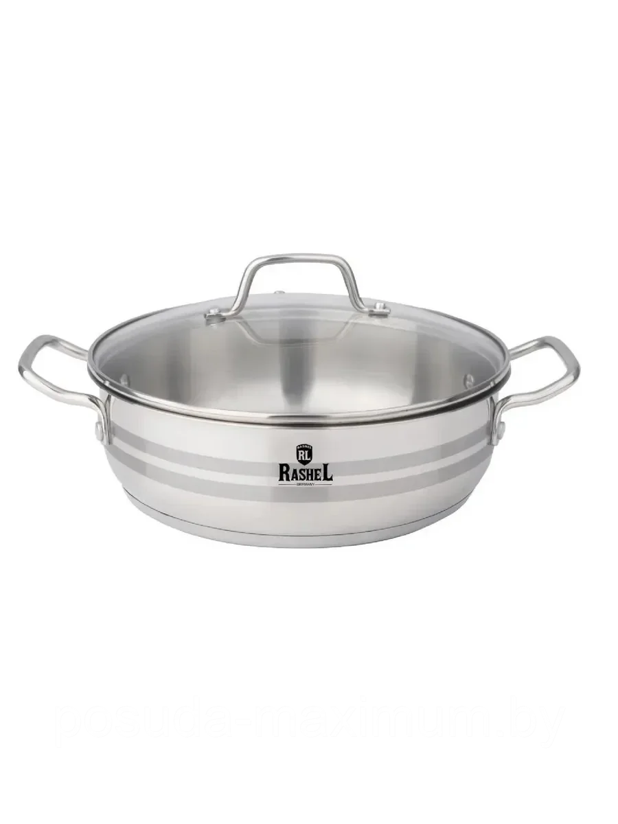 Жаровня из нержавеющей стали RASHEL (серия Гретта)  24х8 см, 3.5л R-1/248