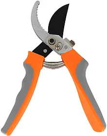 Секатор садовый 23 см со стальными лезвиями, с резиновой ручкой, инструмент для сада