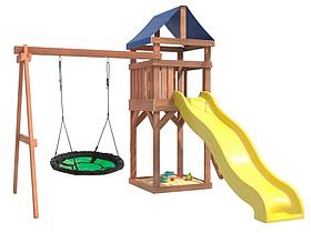 Игровой комплекс National Tree Company Классик с зелеными качелями гнездо Свиби IgroWoods ДКП-4