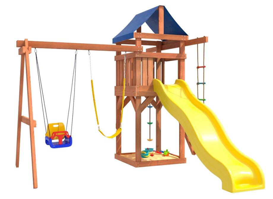 Игровой комплекс National Tree Company с качелями 3 в 1 и гибкими подвесными IgroWoods ДП-15