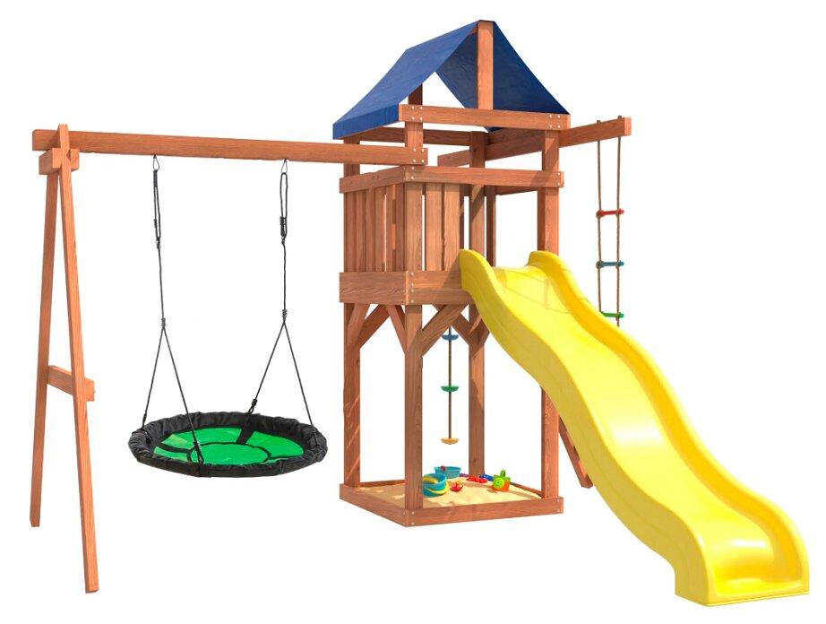 Игровой комплекс National Tree Company с зелеными качелями гнездо Свиби IgroWoods ДП-4