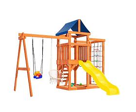 Игровой комплекс National Tree Company со стенкой для лазания качелями и плетенным креслом ДНПМ-9