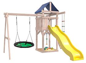 Игровой комплекс National Tree Company с зелеными качелями гнездо Свиби IgroWoods ДНП-4