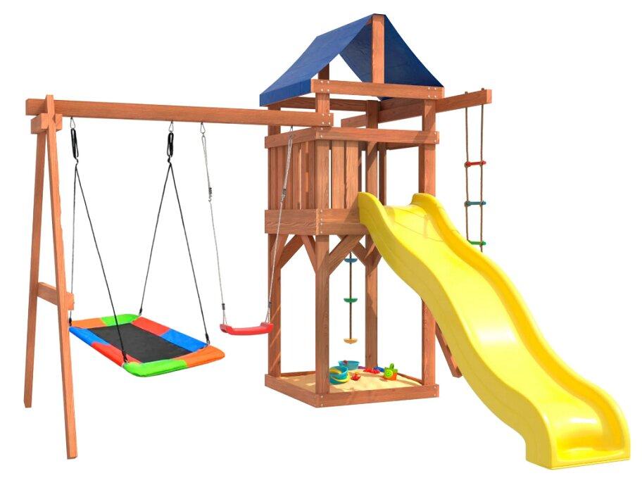 Игровой комплекс National Tree Company качели лодочка и прямоугольное гнездо Лодка IgroWoods ДП-9