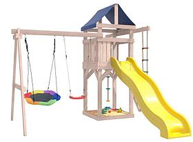 Игровой комплекс National Tree Company с качелями лодочка и гнездом Гексагон IgroWoods ДНП-13