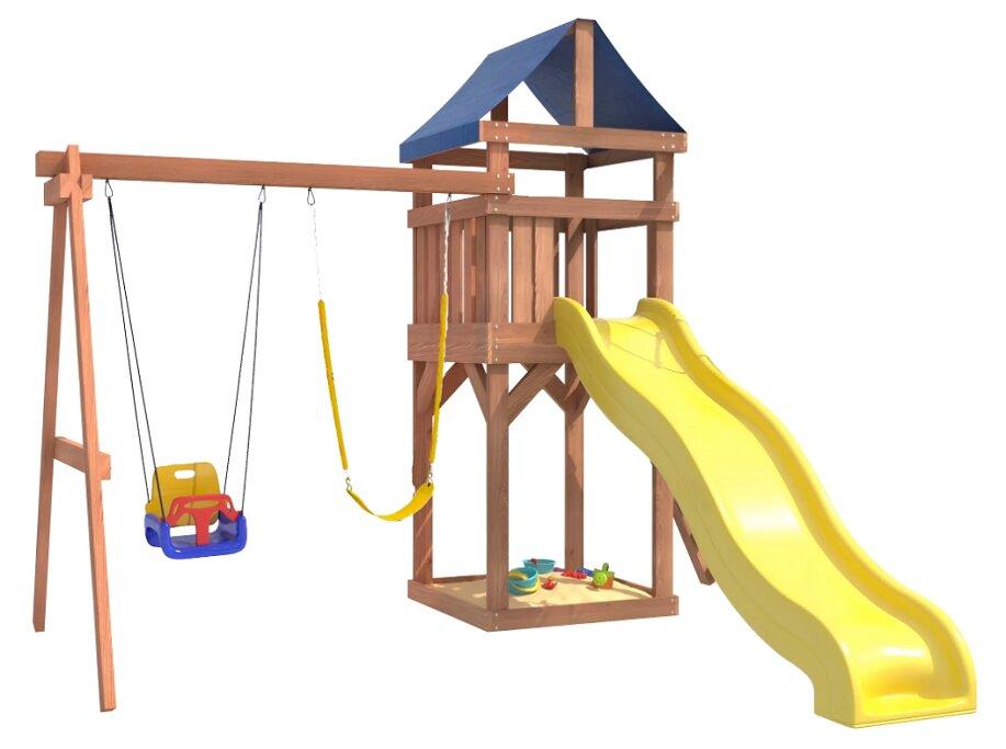 Игровой комплекс National Tree Company Классик с качелями 3в1 и гибкими подвесными ДКП-15