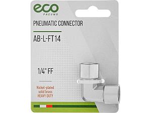 Соединение внутр. резьба 1/4" L-образное (латунь) ECO
