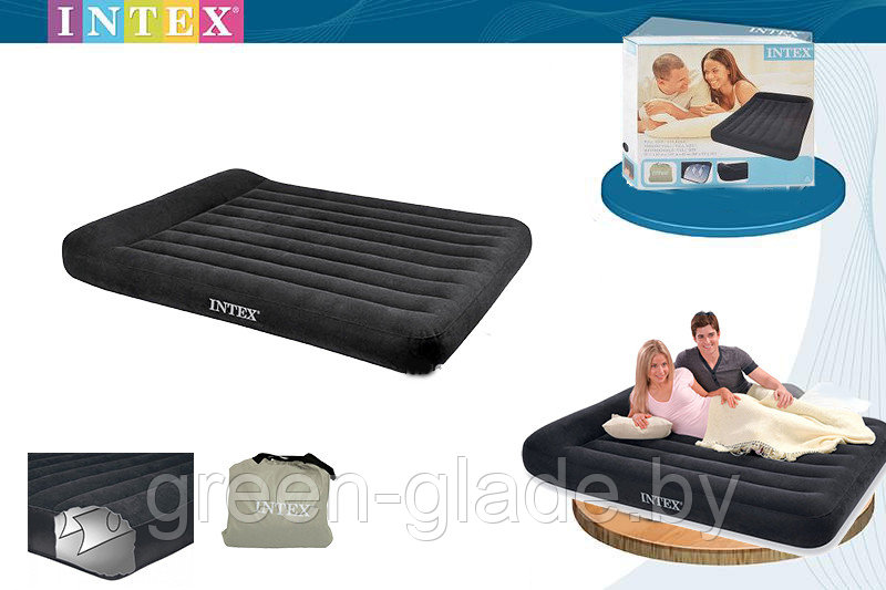 66770 Матрас надувной Intex Pillow Rest Classic Bed, размер 183x203x30 см
