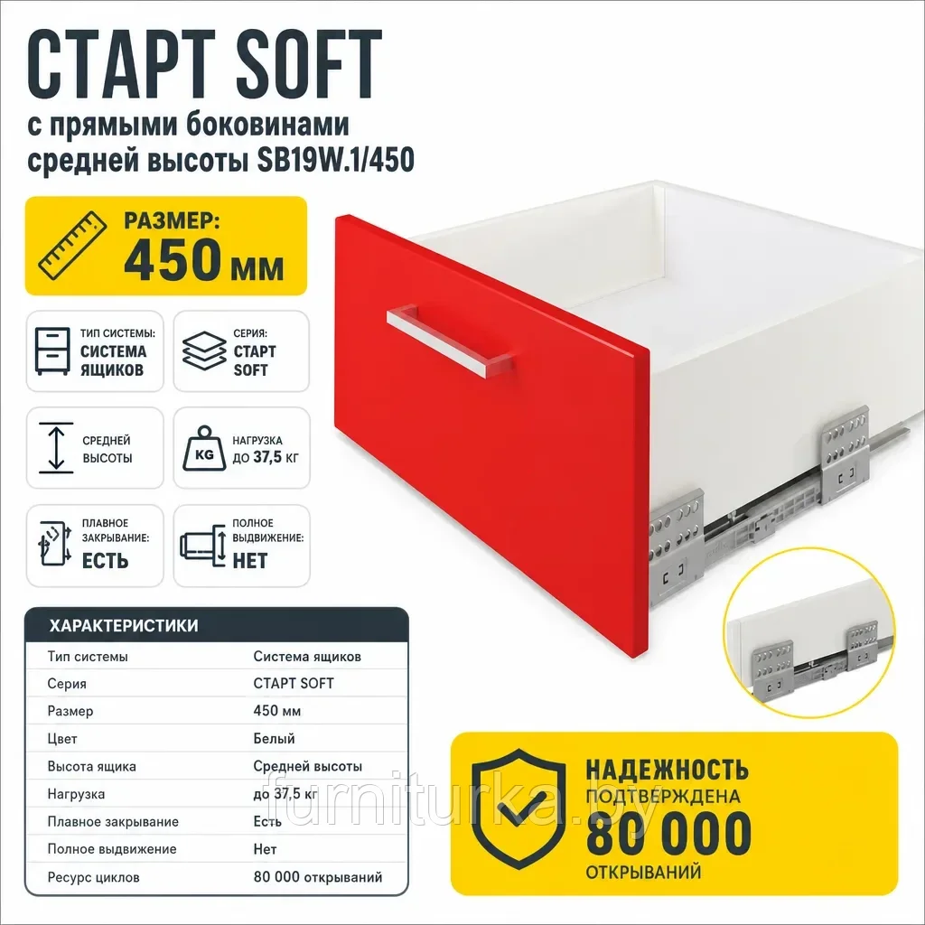 СТАРТ SOFT с прямыми боковинами средней высоты SB19W.1/450