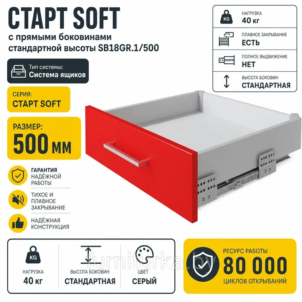 СТАРТ SOFT с прямыми боковинами стандартной высоты SB18GR.1/500