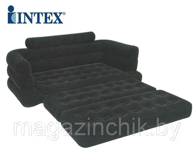 Надувной диван Intex 68566 + насос 220V, 231 х 193 х 71 см. - фото 1 - id-p1273306