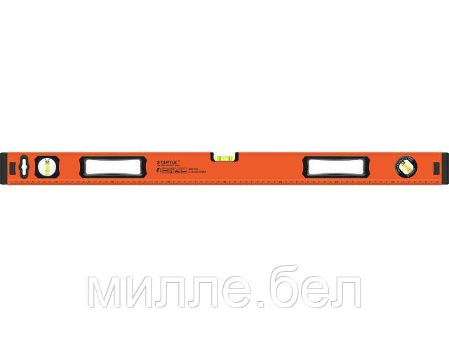 Уровень 800мм магнитный STARTUL STANDART (ST2530-080M) (угл 90° 180° 45°, 1 поворотный глазок, фрезерованная