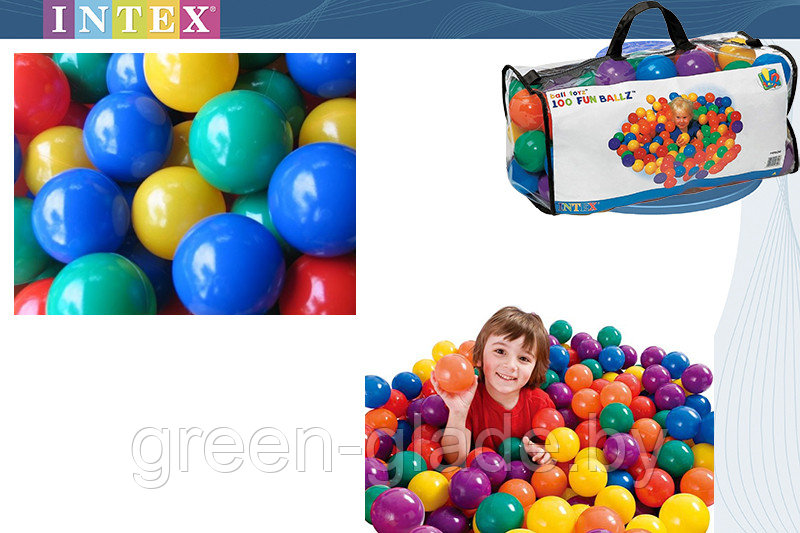 Шарики для сухого бассейна Intex 49602 Small Fun Ballz (100шт/6,5см) - фото 1 - id-p8481496