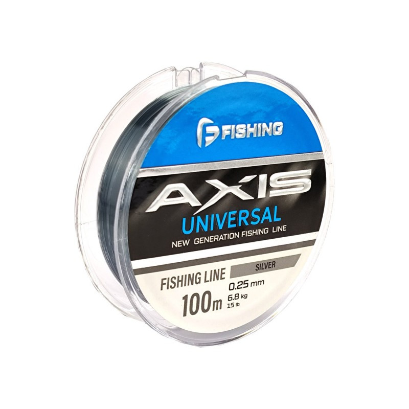 Леска F-FISHING Axis Universal Line Silver 100м 0,25мм 6,8кг 15lb