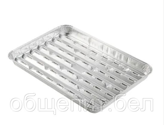 Форма алюминиевая с отверстиями, прямоугольная, L-край, 410-013, 342х228х24мм, 1400мл, 25шт/уп, 150шт/кор