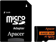Apacer microSDXC AP64GMCSX10U8-R 64GB (с адаптером)
