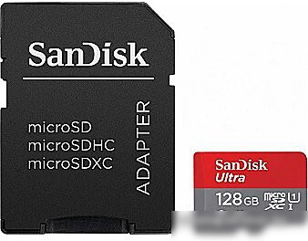 Карта памяти SanDisk Ultra SDSQUAB-128G-GN6MA 128GB (с адаптером)